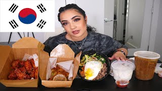 KOREAN MUKBANG Bibimbap Dduckbaegi Bulgogi Korean Spicy Wings  KissedByKen [upl. by Nylodnarb]