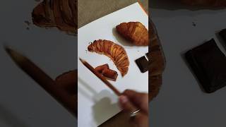 Which croissan is real 🫣 ARTWORK 🎨realismartistartworkcroissantyummychocolate [upl. by Atilrac]