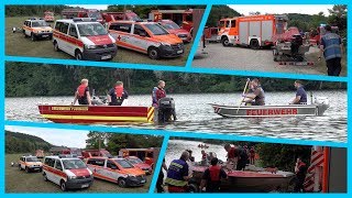 BADEUNFALL am BAGGERSEE  Großeinsatz bei Kirchentellinsfurt  TAUCHER im SEE DLRGFeuerwehr E [upl. by Dusza]