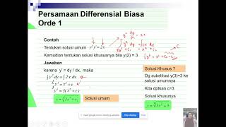 Matematika Teknik  Persamaan Differensial Biasa Orde 1 [upl. by Trillbee]