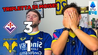 FIORENTINAVERONA  TRIPLETTA di KEAN e primo goal di SERDAR  REACTION SerieAEnilive [upl. by Atibat]