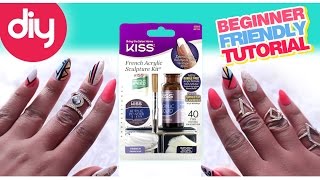 DIY Kiss Acrylic Nail Kit Pointy Nails Tutorial [upl. by Tigirb]