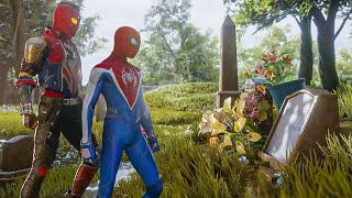 Peter and Miles Have Different Dialogue Visiting Aunt Mays Grave During Story Mode [upl. by Olva868]