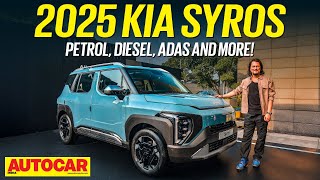 New Kia Syros  Radical compact SUV to sit between Sonet and Seltos  Walkaround  Autocar India [upl. by Okihcim]