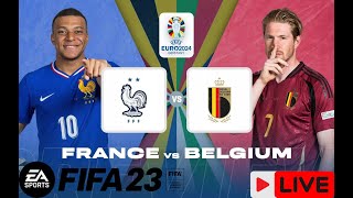 🔴LIVE  Euro Cup 2024 PreQF France vs Belgium live match live streaming Fifa 23 PC Gameplay [upl. by Maggi434]