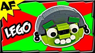 Custom Lego Angry Birds HELMET BAD PIGGIE MOC  Animated Review with Building Instructions [upl. by Aramak]