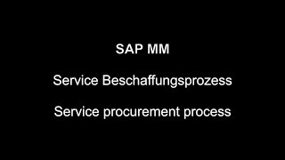 SAP MM  Service procurement process [upl. by Neih]