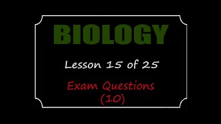 BIOLOGY LESSONExam Questions Q10 [upl. by Darci79]