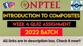 Introduction To Composites Week 4 Quiz Assignment Solution  NPTEL 2022  SWAYAM [upl. by Juline]