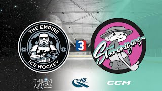 Empire v Shenanigans  Div 3  29th October  IceHQ Rec League ice hockey [upl. by Edurtreg]