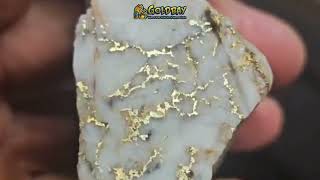 Super Sick Crystallized Gold Inside This Massive Quartz Rock  Prepping Crystal Gold [upl. by Ellehcal943]