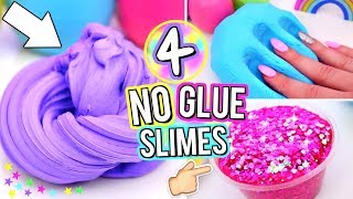 4 Easy DIY Slimes WITHOUT GLUE How To Make The BEST SLIME WITH NO GLUE [upl. by Bogusz]