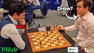 When you Refuse Magnus Carlsens Draw Offer  Carlsen vs Vakhidov  World Blitz 2023 Round 2 [upl. by Noli292]