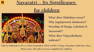 Navaratri  Its Significance  for children  Navaratri  Durga Puja  Devi Puja [upl. by Lucretia]