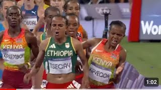 Beatrice Chebet Win Womens 5000m Gold Medal Faith Kipyegon amp Gudaf Tsegay Fight olympic paris 2024 [upl. by Earased]