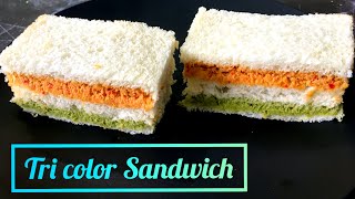 TriColour Sandwich I Independence day special I Veg Sandwich Recipe Tiranga Sandwich without Fire [upl. by Nugesulo]