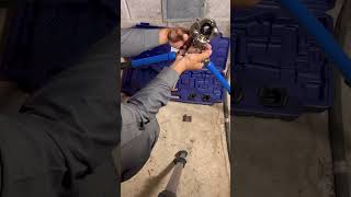 Installing a ProPress coupling using a manual ProPress tool shorts plumbing diy propress [upl. by Doykos35]