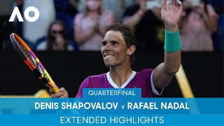 Denis Shapovalov v Rafael Nadal Extended Highlights QF  Australian Open 2022 [upl. by Jacey644]