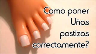 Como poner Uñas postizas a un pies de plastico correctamente How to apply acrylic toe nail [upl. by Ttirb]