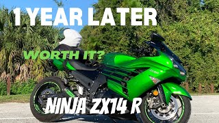 One Year Later 2017 Ninja ZX14R Review  ZX14 ZZR1400 [upl. by Crandall]