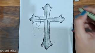 Drawing a cross very easy step by step [upl. by Gabie]