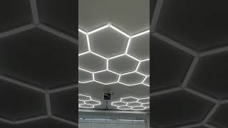 Added hexagon lights to my garage I’m loving it so far [upl. by Aynekat]