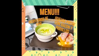 🤩Menú FÁCIL🍛 VICHYSSOISE DE APIO 🥬 Y HUEVOS POCHÉ CON BACON Y PIQUILLOS🥚🥓  Recetas THERMOMIX [upl. by Asert]