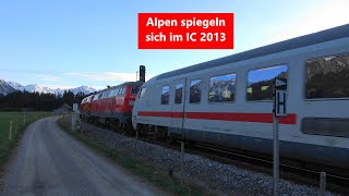 Langenwang🏔️BR218 ziehen IC2013 RE32➡️Oberstdorf Alpen spiegeln sich herrlich bei der Durchfahrt [upl. by Arikaahs]