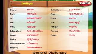 Learn Malayalam Through English  Lesson  06  General Dictionary  Vocabulary [upl. by Reiser]