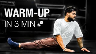 Most Effective PREWORKOUT WARM UP Exercises in 3 Minutes [upl. by Ojaras]