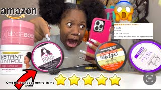 I BOUGHT the Most Rated Edge Control on Amazon for My Natural Hair [upl. by Broderick]