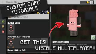 Works MultiplayerHow To Get A CUSTOM CAPE on Minecraft Bedrock [upl. by Allis435]