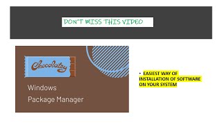 chocolatey  easiest way of installing upgrading and deleting software on your system chocolatey [upl. by Ekul873]