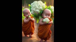 little monk so cute🥰 Funny  little monk  Cute Baby  Cartoon  Little Monk Official01 [upl. by Einal344]