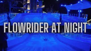 Flowrider At Night Dad and Son Surfing On Royal Caribbean Cruise In The Middle Of The Ocean [upl. by Abigael]