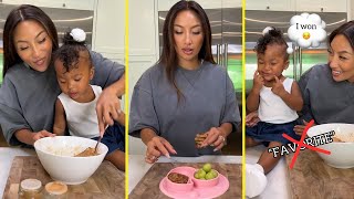 Jeannie Mai Daughter Monaco Helps Her Mom In The Kitchen While Jeannie Cooking👩🏾‍🍳🍽 [upl. by Westfall]