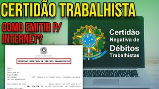 COMO EMITIR E IMPRIMIR CERTIDÃO NEGATIVA DE DÉBITO TRABALHISTA CNDT  JUSTIÇA DO TRABALHO 2024 [upl. by Frohman]