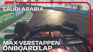 Max Verstappens Onboard Lap Around Jeddah  2024 Saudi Arabian GP [upl. by Akinar]