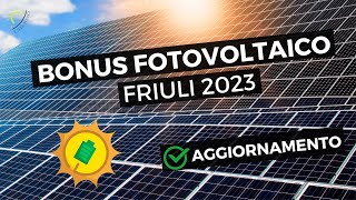 Contributo Fotovoltaico Friuli  Venezia  Giulia Aggiornamento [upl. by Krys]