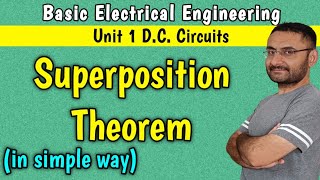 Superposition Theorem with exampleUnit 1 DC circuits BEE [upl. by Allmon614]