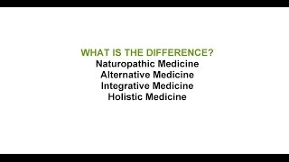 Naturopathic Medicine vs Alternative Medicine vs Integrative Medicine vs Holistic Medicine [upl. by Juster]