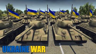 UKRAINIAN T34 85 COUNTER ATTACKED THE RUSSIAN T72B3 TANK DIVISION MenOfWar2 Battle Simulation [upl. by Ahsenroc]