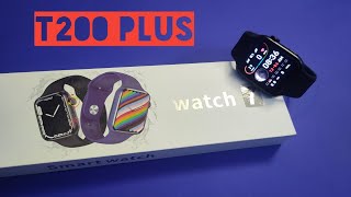 مراجعة الساعة t200 plus smart watch ارخص ساعة سيريس 7تحت ال600جنية وشاشة كاملة واتنين زرار [upl. by Salohcin]