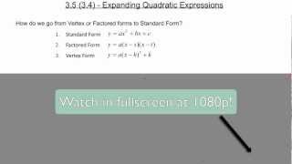 35 34  Expanding Quadratic Expressions [upl. by Eirot138]