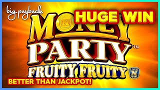 BETTER THAN JACKPOT Money Party Link Fruity Fruity Slot  HUGE WIN [upl. by Bohi]