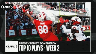 UFL Top 10 Plays from Week 2 presented by ZOA Energy  United Football League [upl. by Astred977]