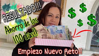 Reto Ahorro de los 100 Dias  RESULTADO EMPIEZO NUEVO RETO DE AHORRO 🤑💵 [upl. by God365]