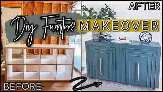 FURNITURE FLIP DIY  IKEA Bookshelf to DIY High End CredenzaSideboard  Ikea Furniture Hacks [upl. by Einafets463]