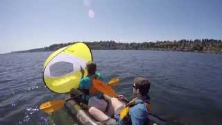 Packraft sailing to Seattle with the bicycle trailer [upl. by Leona765]