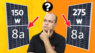 Se Painel solar de 150w e 275w geram 8a pra que vou usar o de POTÊNCIA maior [upl. by Lamej]